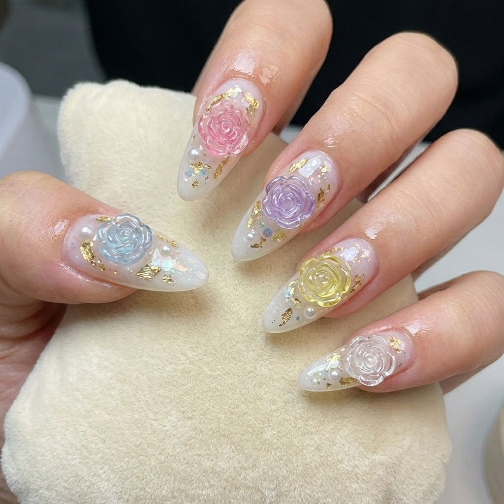 Mini 2D Resin Flower Charms – Cute DIY Nail Art, Phone Case, and Craft Decoration