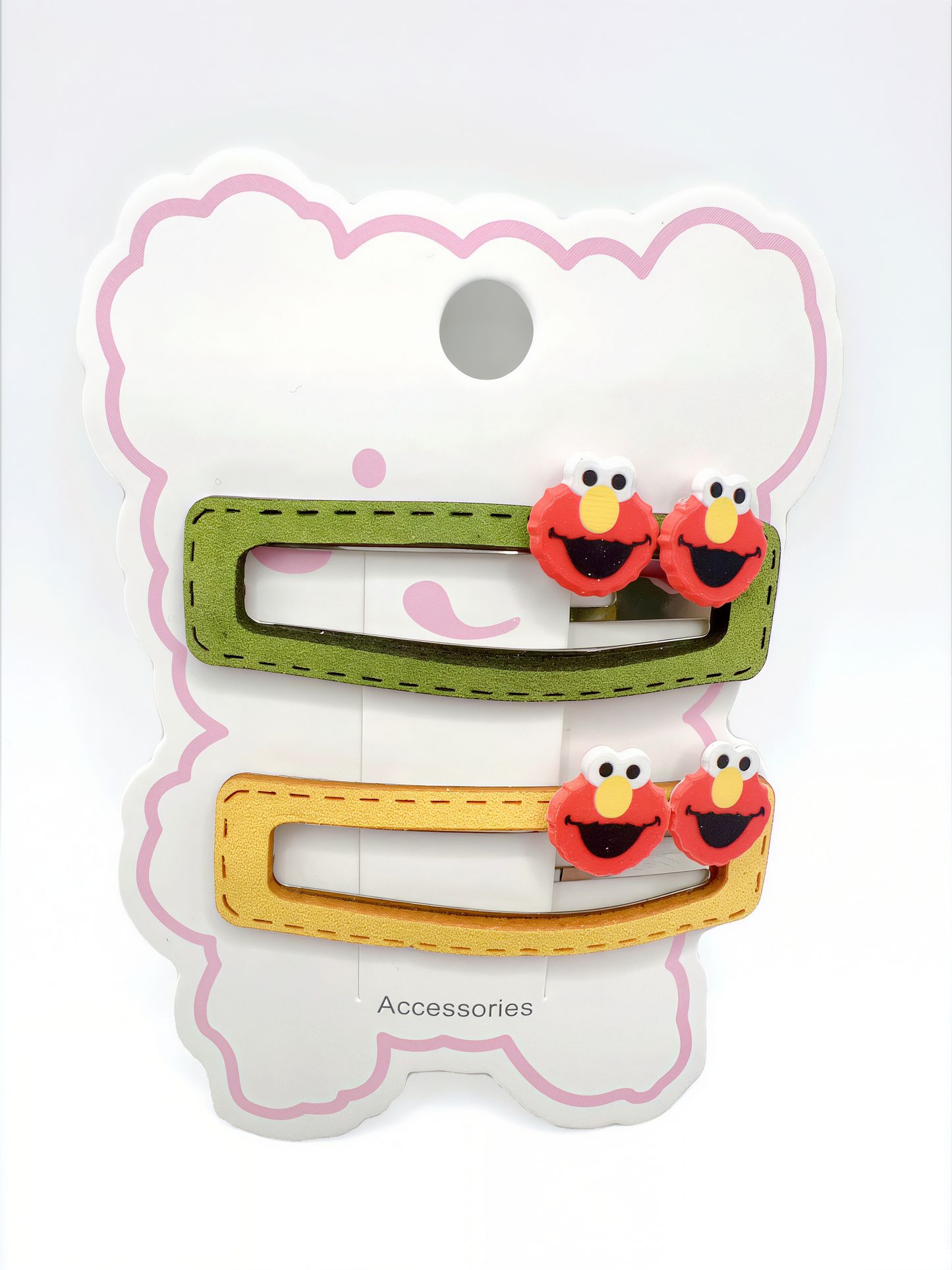Handmade Cute Green and Yellow Clips Set Cute and Fun