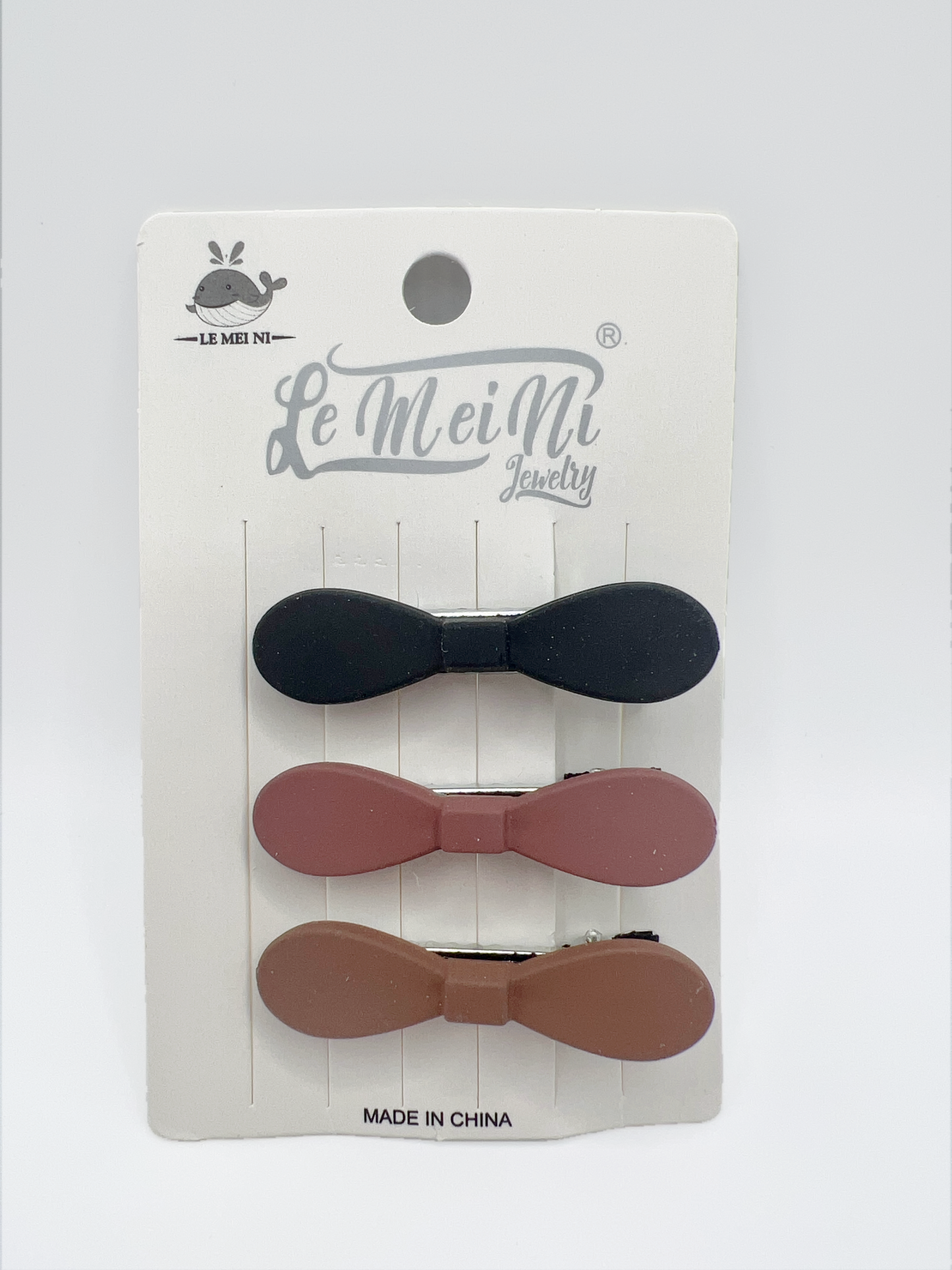 Handmade Minimalist Bow Clip Set 3pcs Cute and Fun