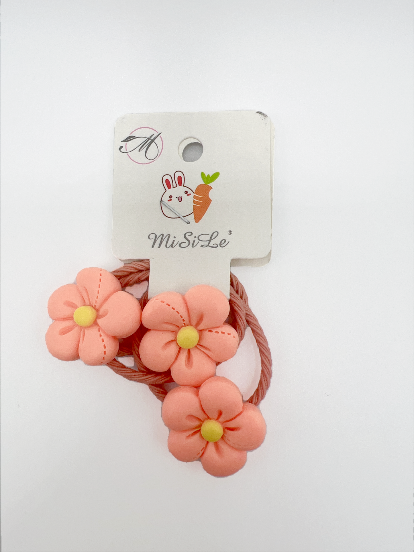Handmade Resin Colorful Flower Hair Tie Set 3pcs Cute for Girls and Gift