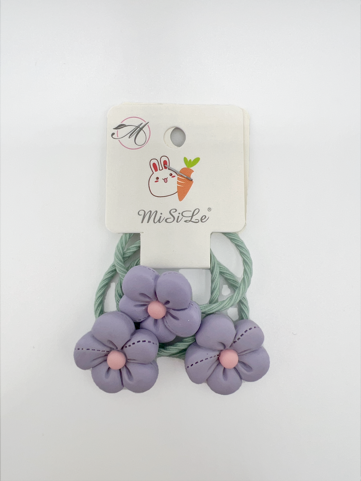 Handmade Resin Colorful Flower Hair Tie Set 3pcs Cute for Girls and Gift