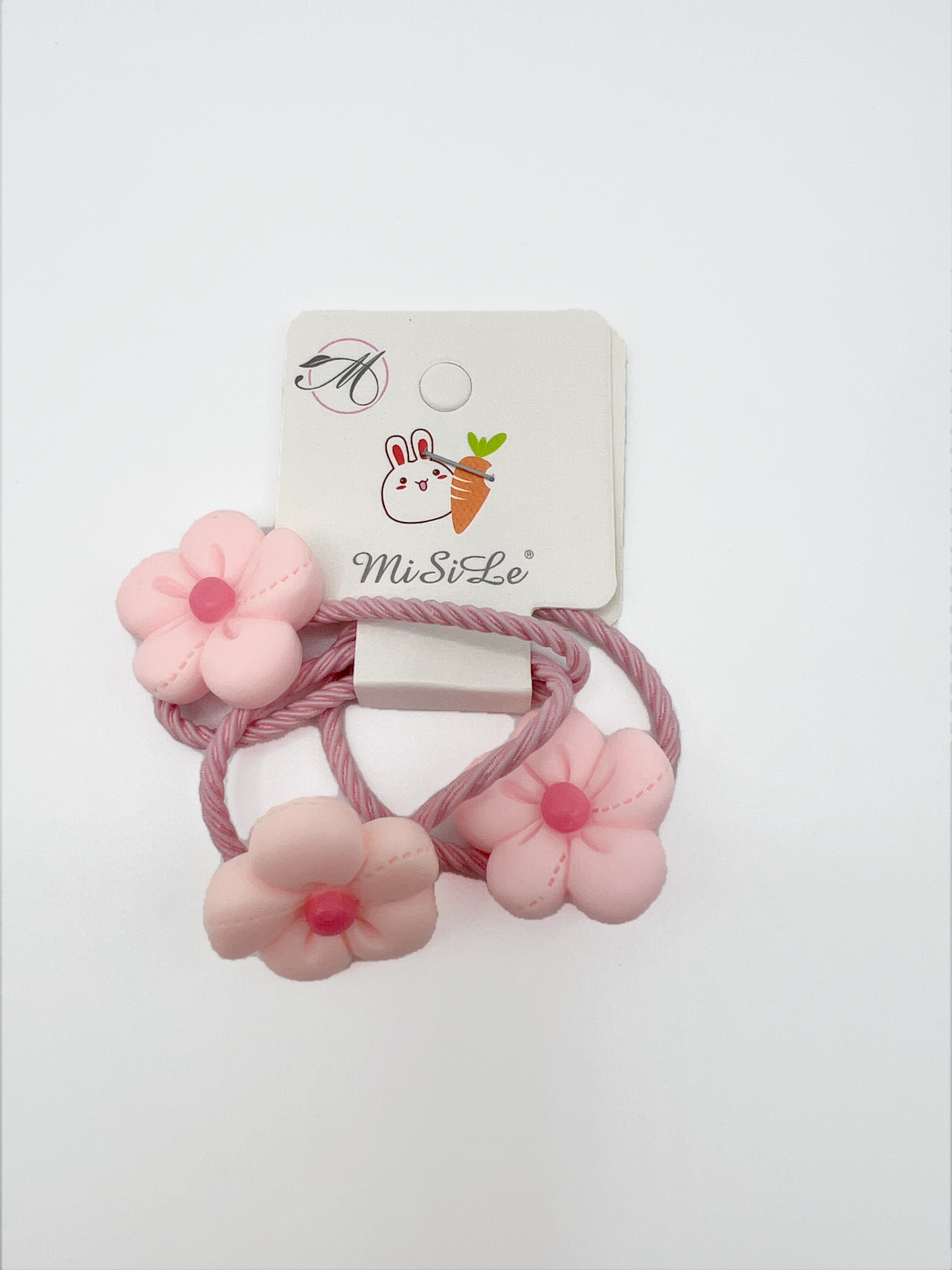 Handmade Resin Colorful Flower Hair Tie Set 3pcs Cute for Girls and Gift