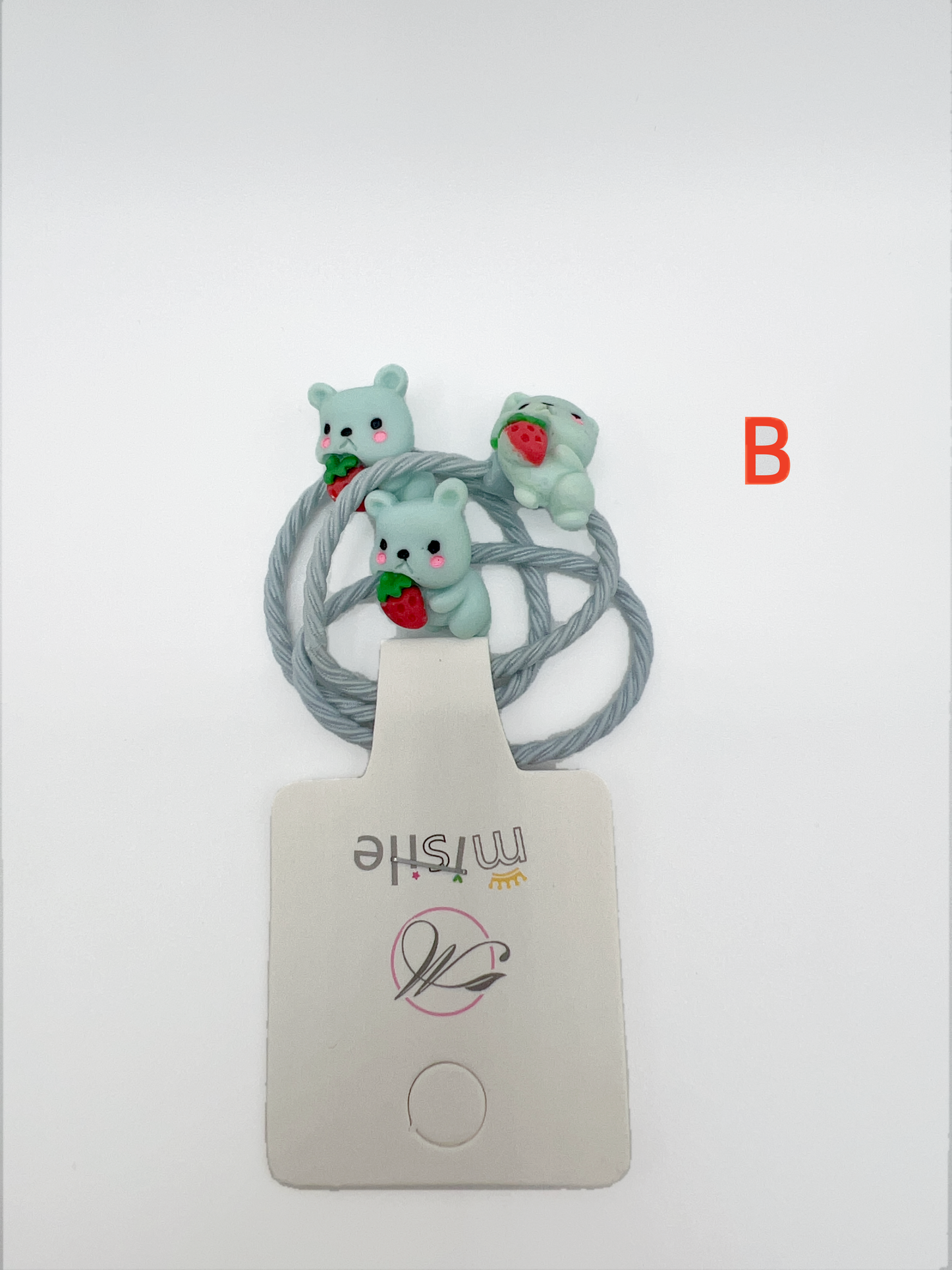 Handmade Mini Resin Cartoon Hair Tie Set 3pcs Cute for Kids