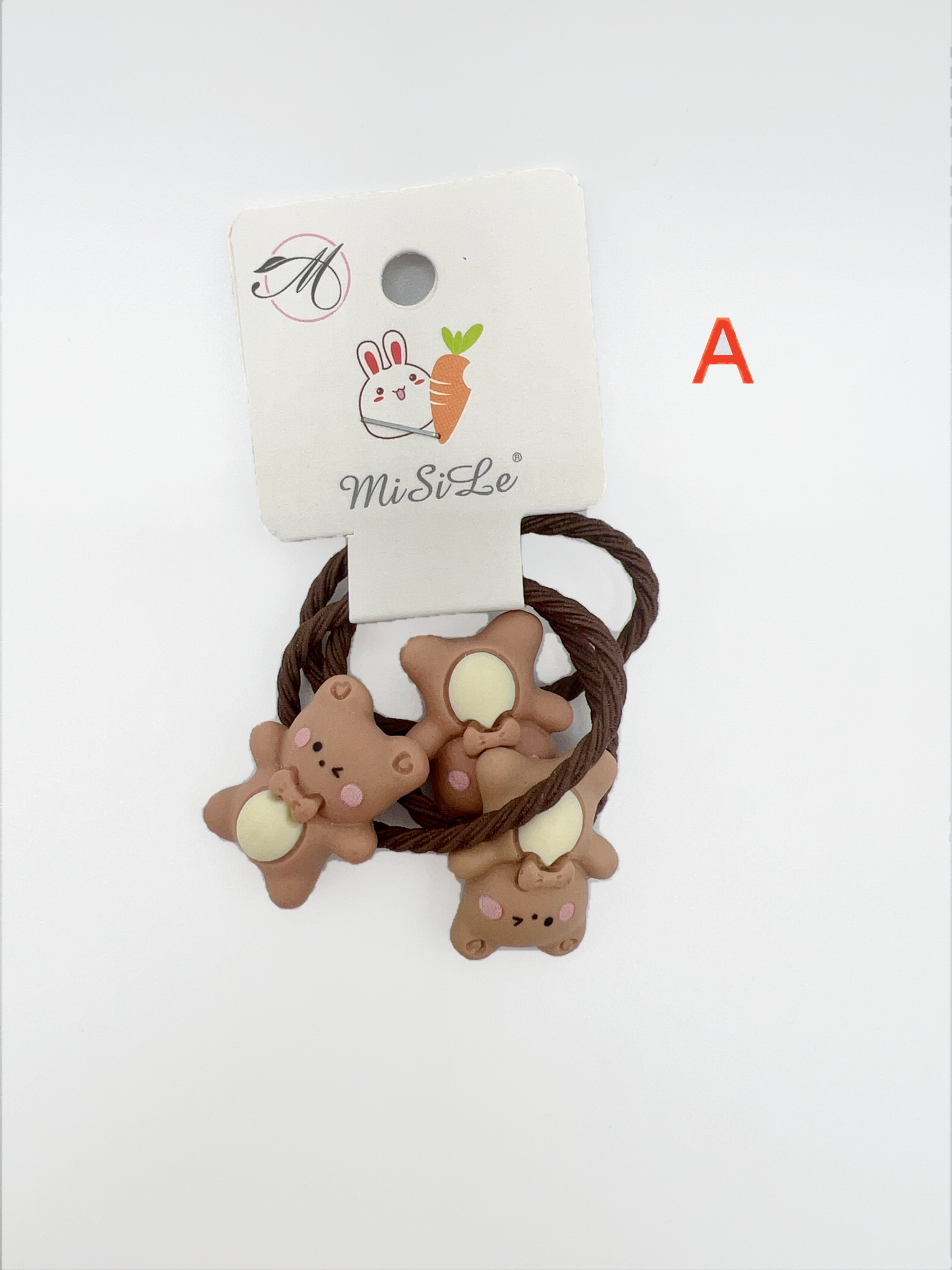 Handmade Mini Resin Cartoon Hair Tie Set 3pcs Cute for Kids