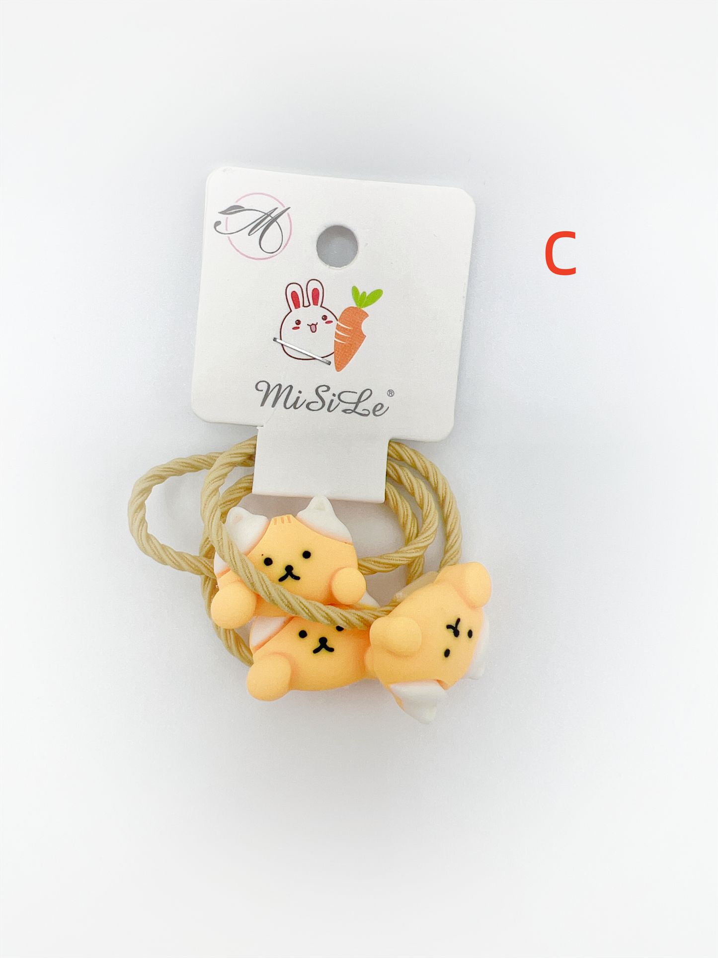 Handmade Mini Resin Cartoon Hair Tie Set 3pcs Cute for Kids