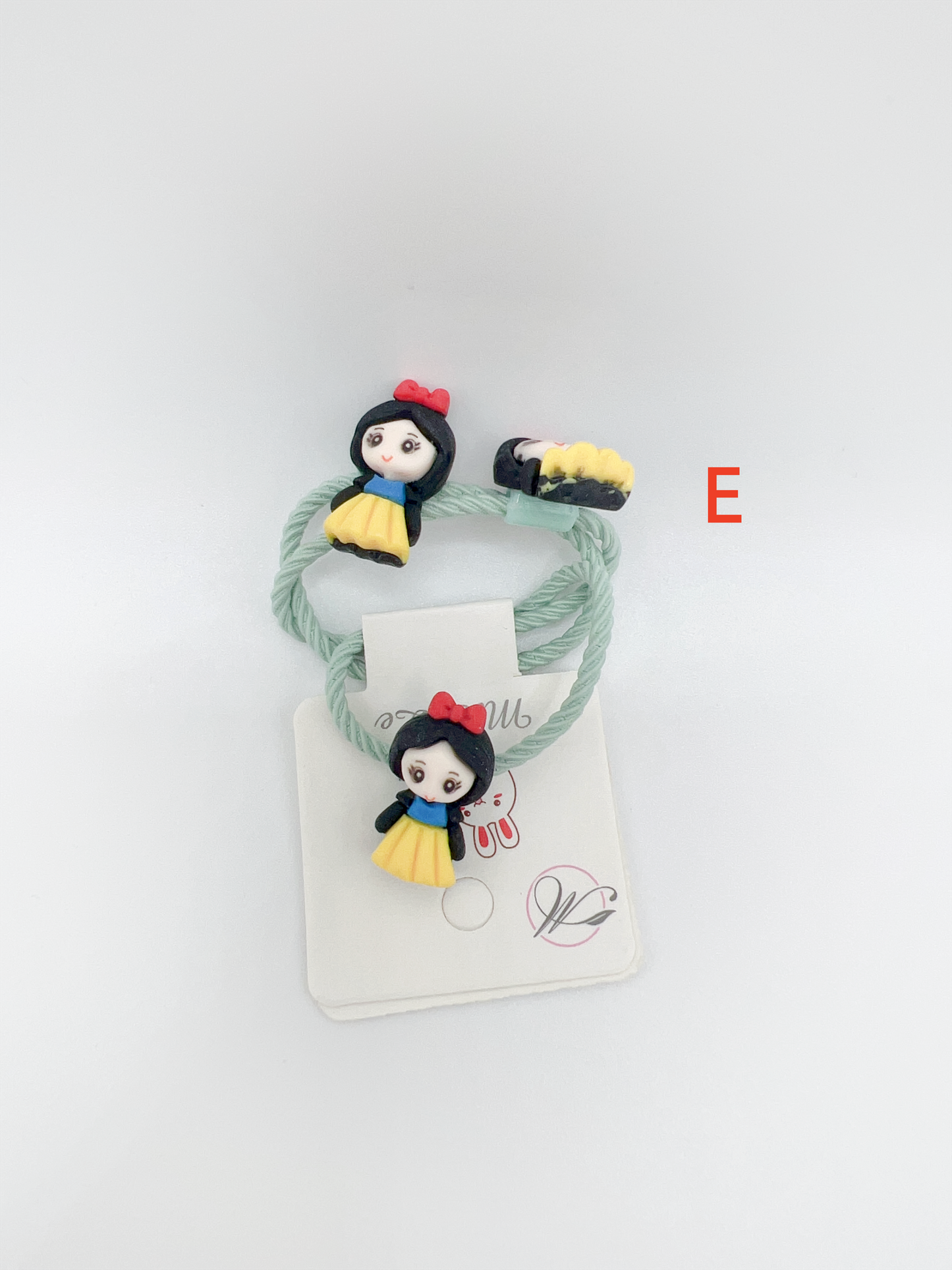 Handmade Mini Resin Cartoon Hair Tie Set 3pcs Cute for Kids
