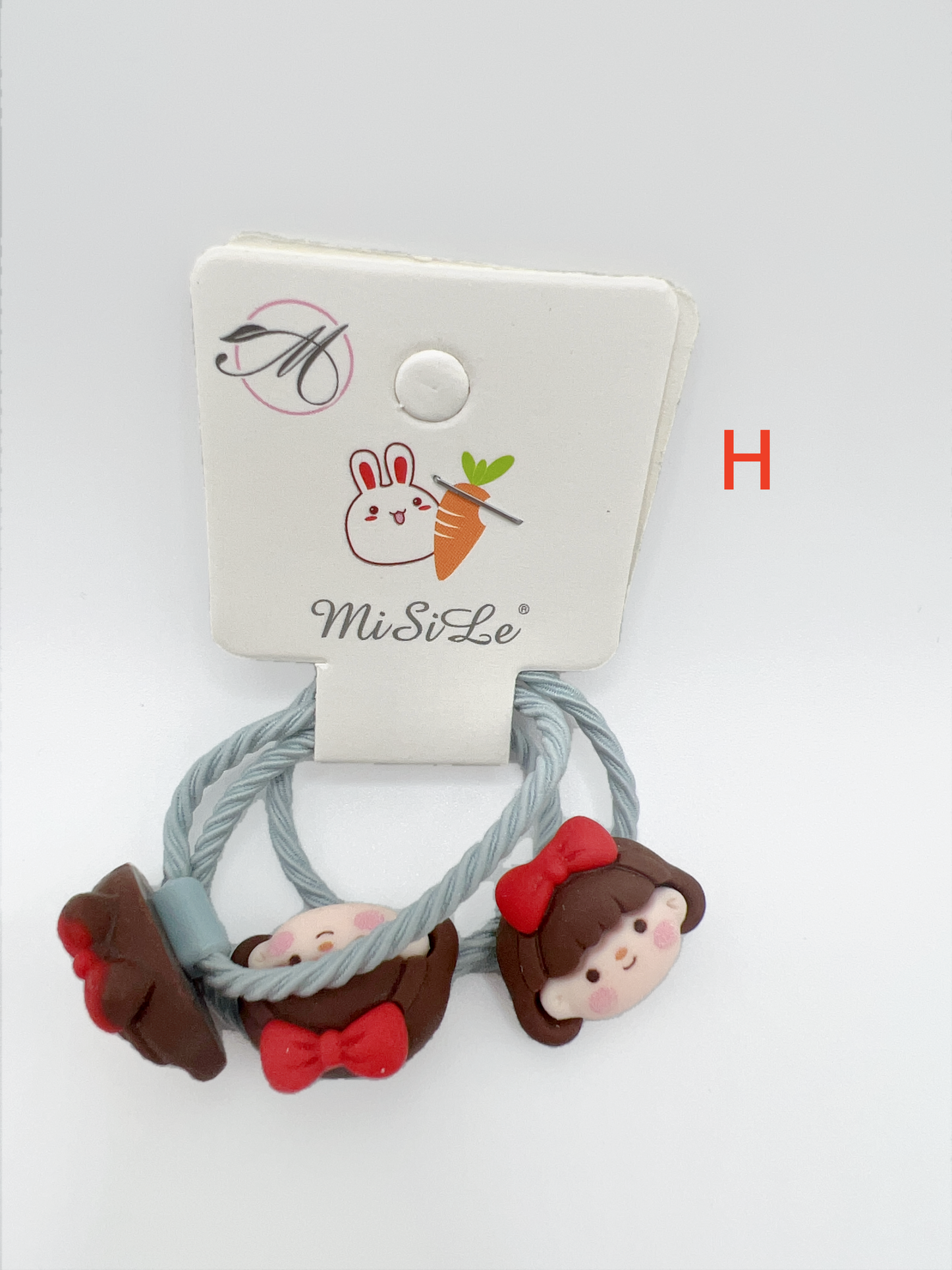 Handmade Mini Resin Cartoon Hair Tie Set 3pcs Cute for Kids
