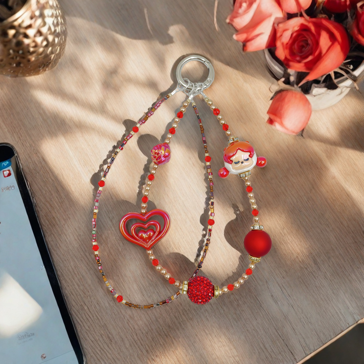 Handmade Beaded Phone Chain & Bag Chain – Cute and Elegant Design