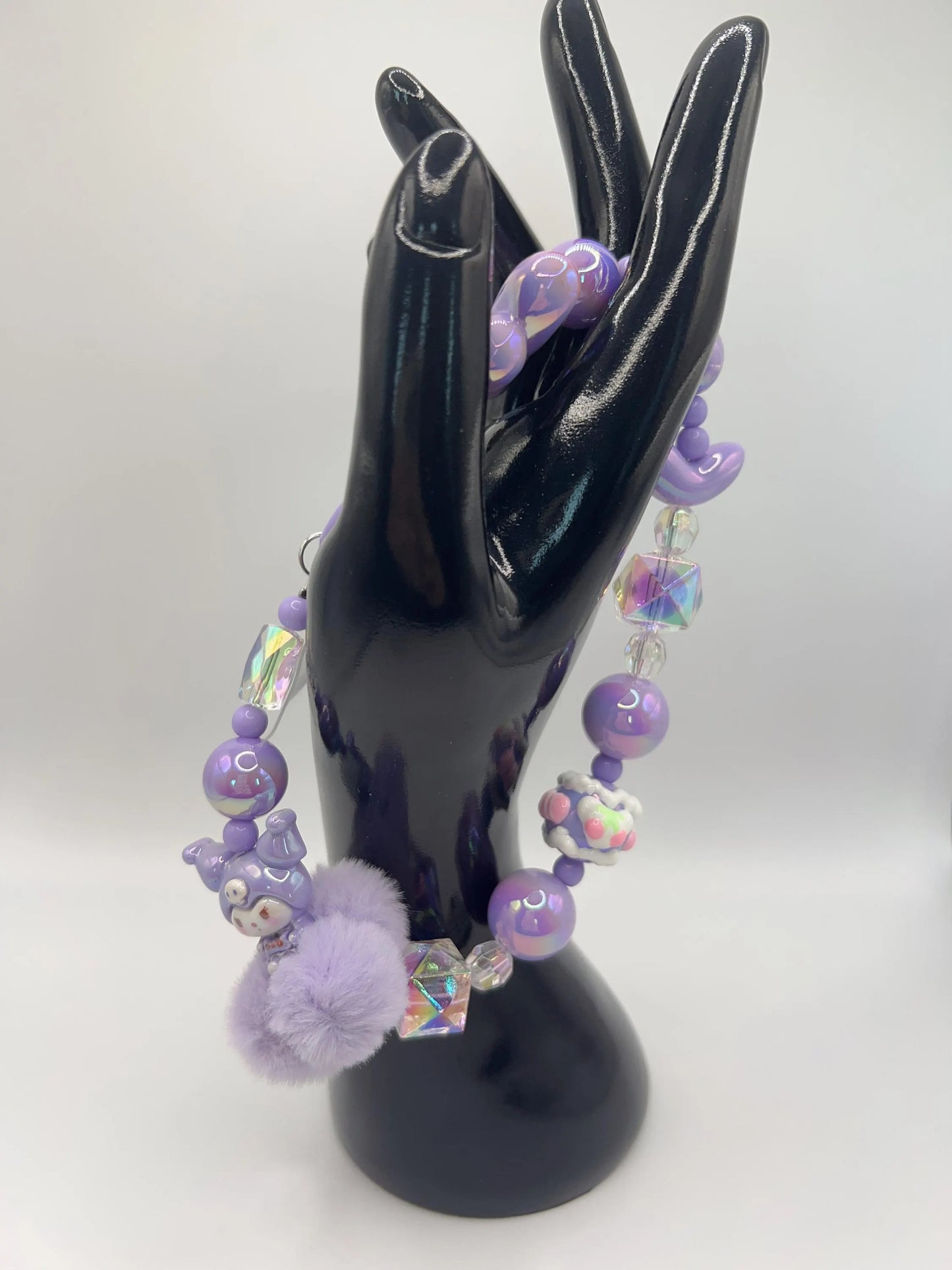 Handmade Kawaii Keychain: Cartoon Pendant & Pom Pom Bag Charm