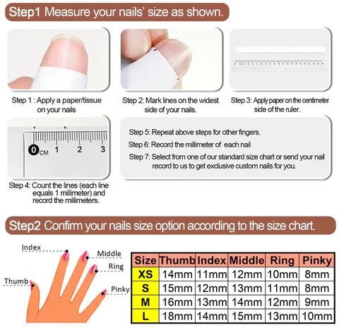 3 Sets Short Square Press On Nails Simple design – Medium Size
